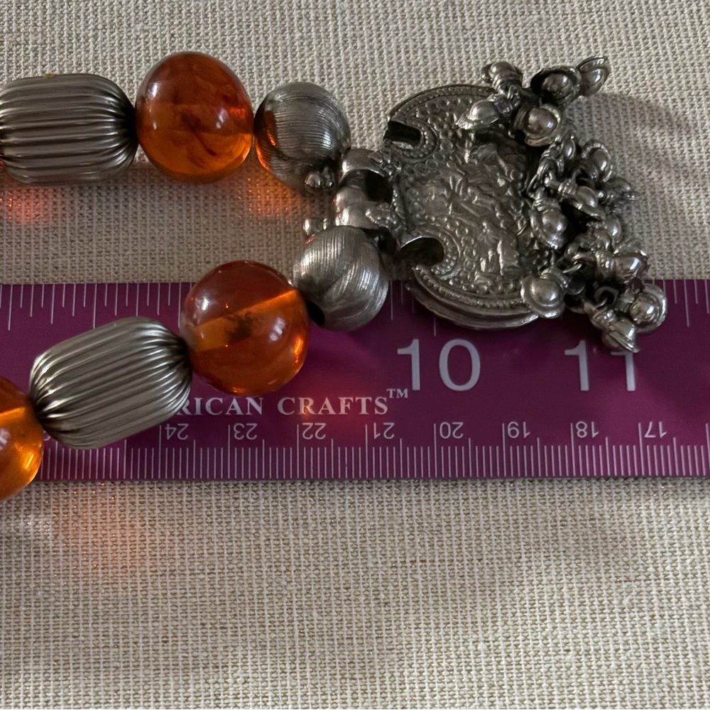 Accessocraft  NYC Amber and Silver-Tone Pendant Necklace - Women Jewelry - Picture 6 of 6